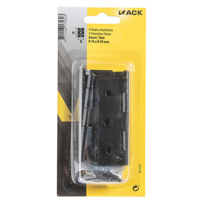 Mack 1071170 - 4 charnières lourdes noires h 76 x l 50 mm | 5 pièces