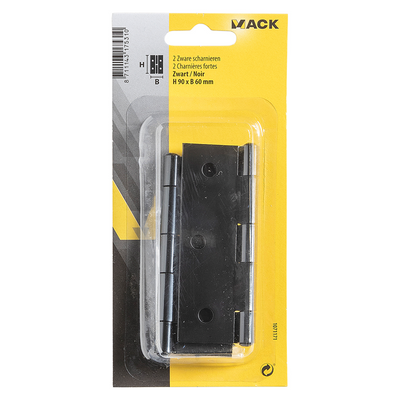 Mack 1071171 - 2 charnières lourdes noires h 90 x l 60 mm | 5 pièces