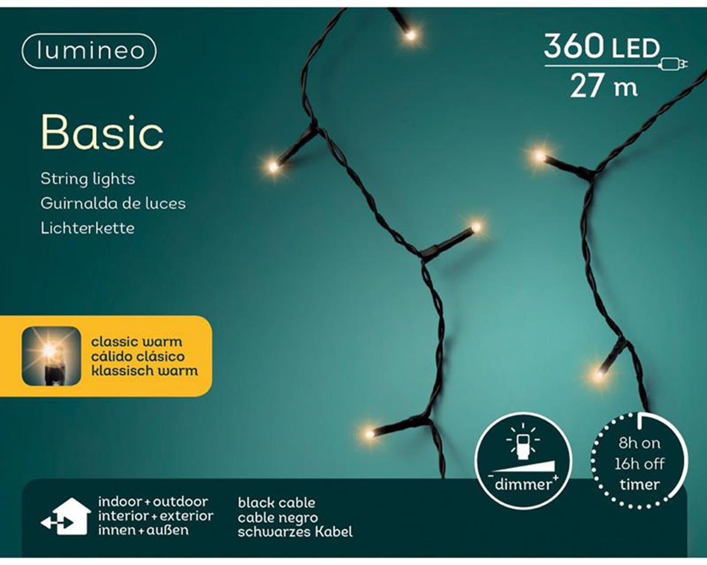 Lumineo Lumières de Noël basic 360l classicwarm