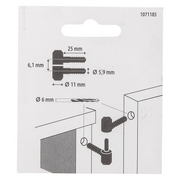 Mack 1071185 - 2 charnières percées pour meuble noir ø 11 x 25 mm | 5 pièces - afbeelding 3