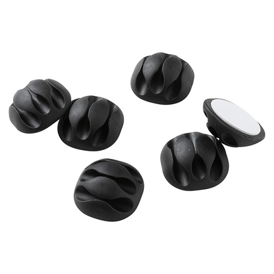 Mack 1071223 - 6 supports de câbles pour 3 câbles autocollants noirs | 6 pièces
