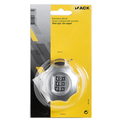Mack 1071241 - serrure à combinaison pour armoire aux lettres gris rond | 3 pièces