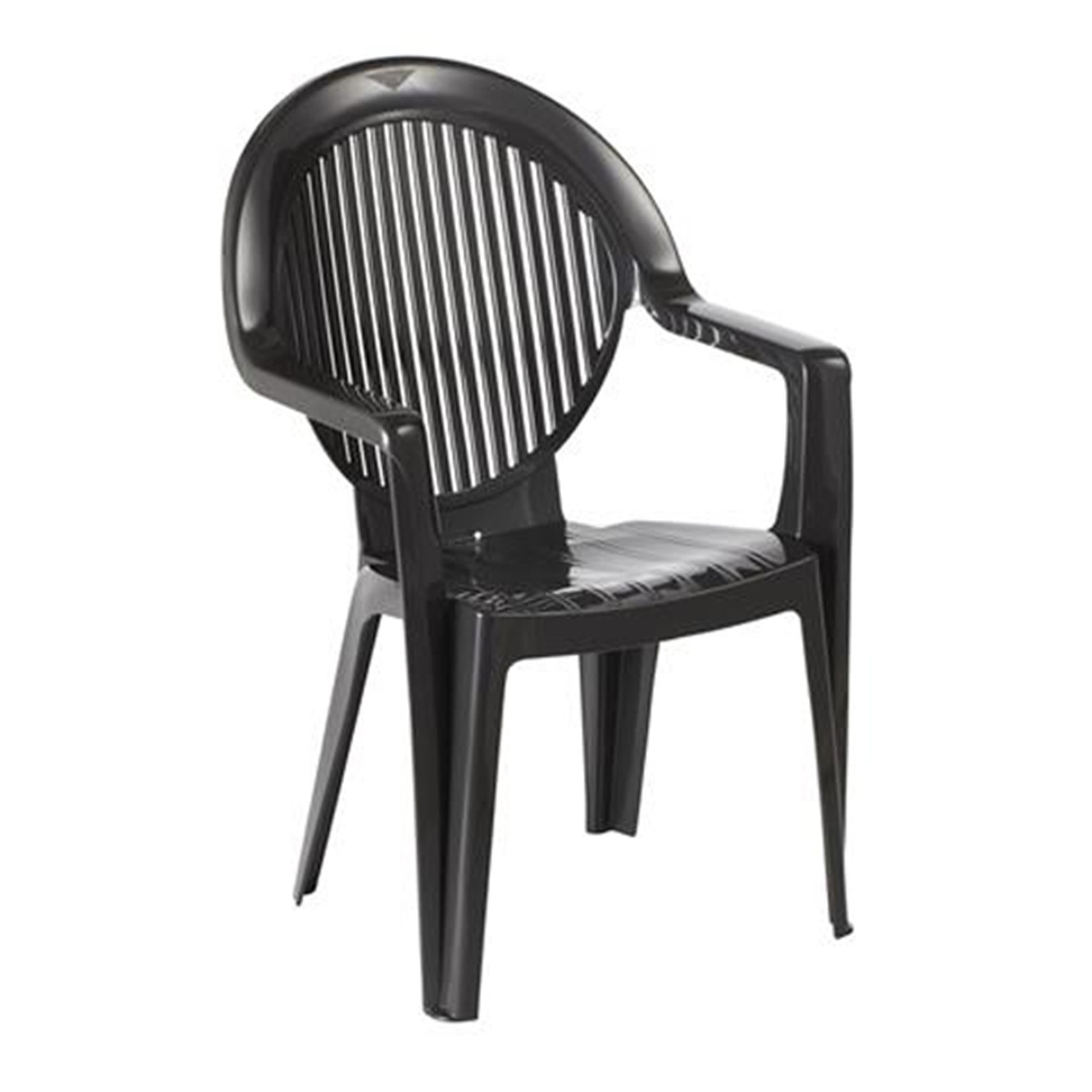 Grosfillex chaise de salle à manger fidji anthracite