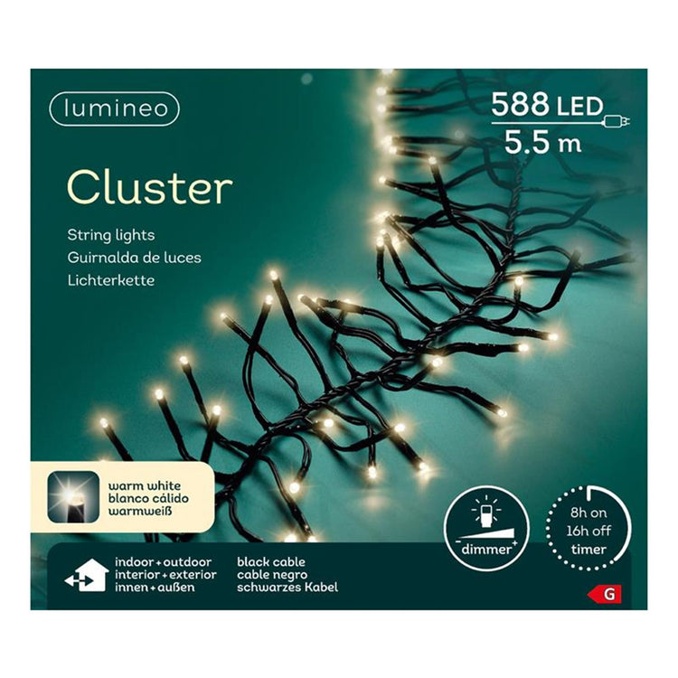 Lumineo Lumineo Cluster dans le corde d'éclairage LED extérieur 588 LUMIÈRES 450 cm Blanc chaud