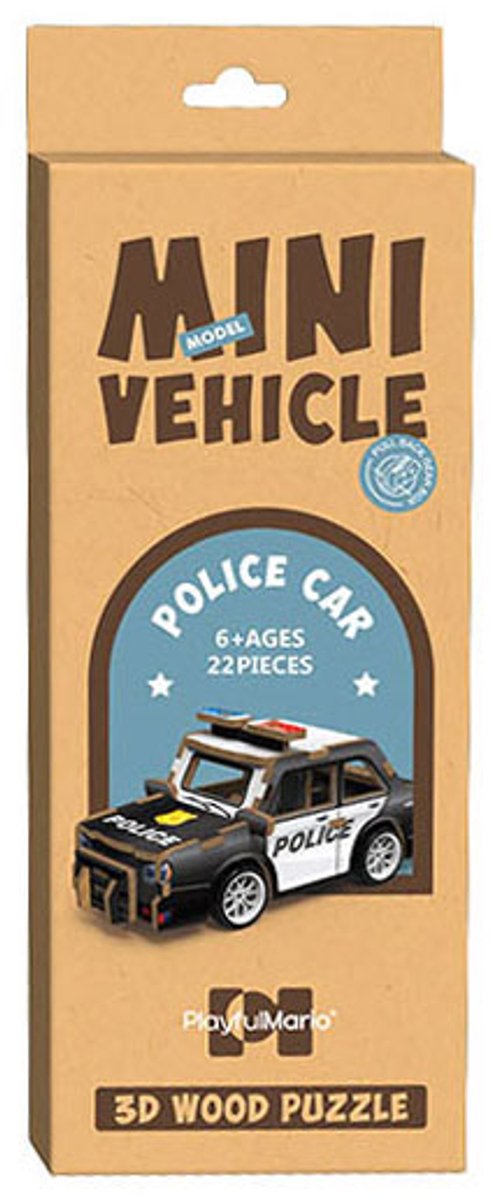 Kit de construction en bois Voiture de police 3D