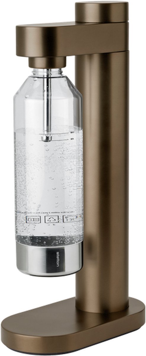 Stelton brus - machine à eau gazeuse - eau gazeuse - carbonateur - marron foncé métallisé