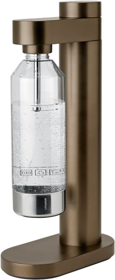 Stelton brus - machine à eau gazeuse - eau gazeuse - carbonateur - marron foncé métallisé