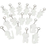 Figurines textiles Creativ company avec porte-clés, taille 6-10 cm, blanc, 15 pièces 1 boîte - afbeelding 1