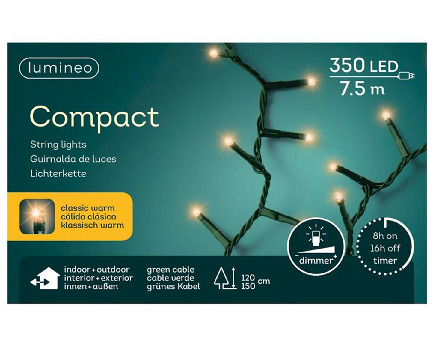 Lumières de Noël Lumineo. compact 350l classique chaud