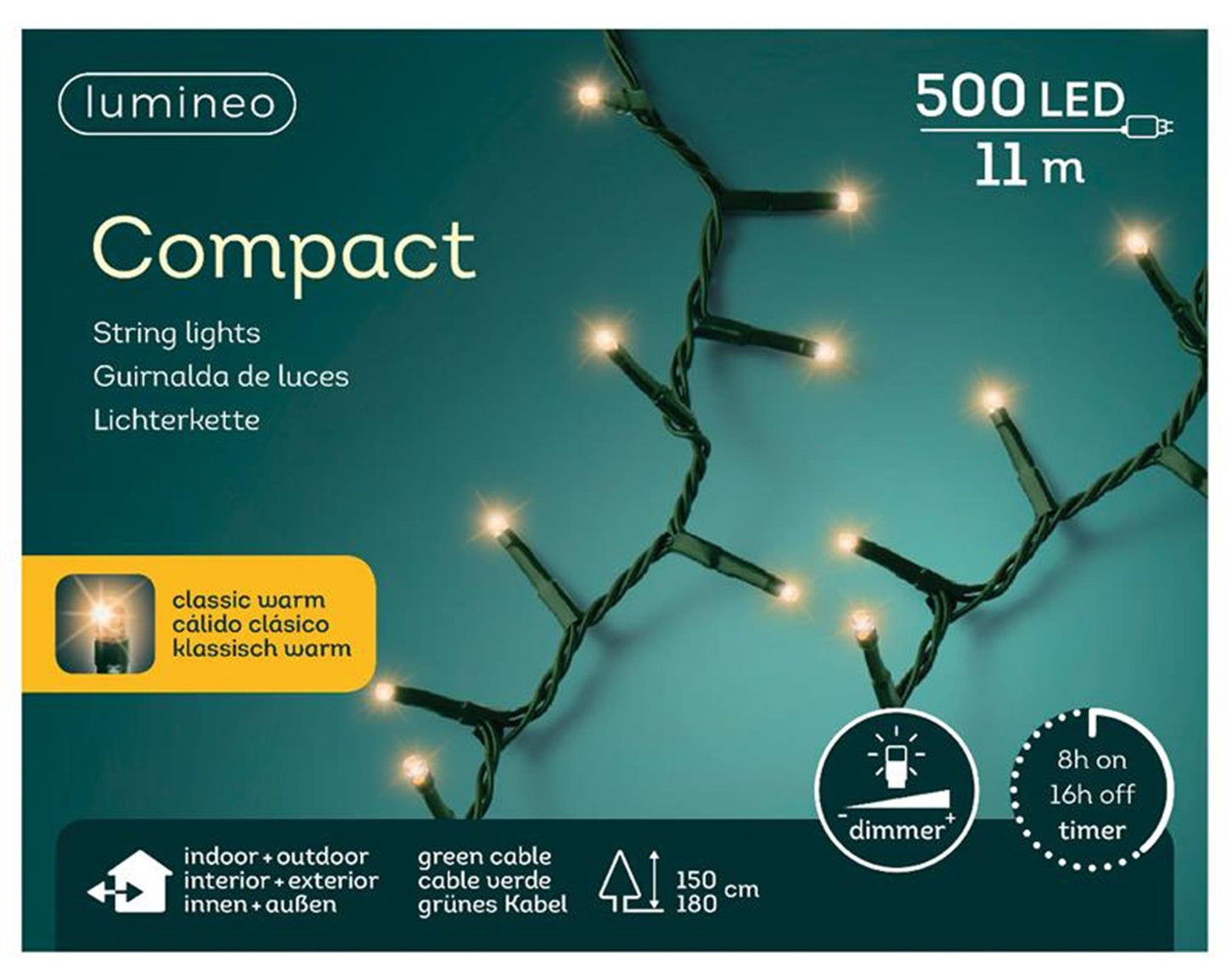 Lumineo Lumières de Noël compactes 500l classicwar