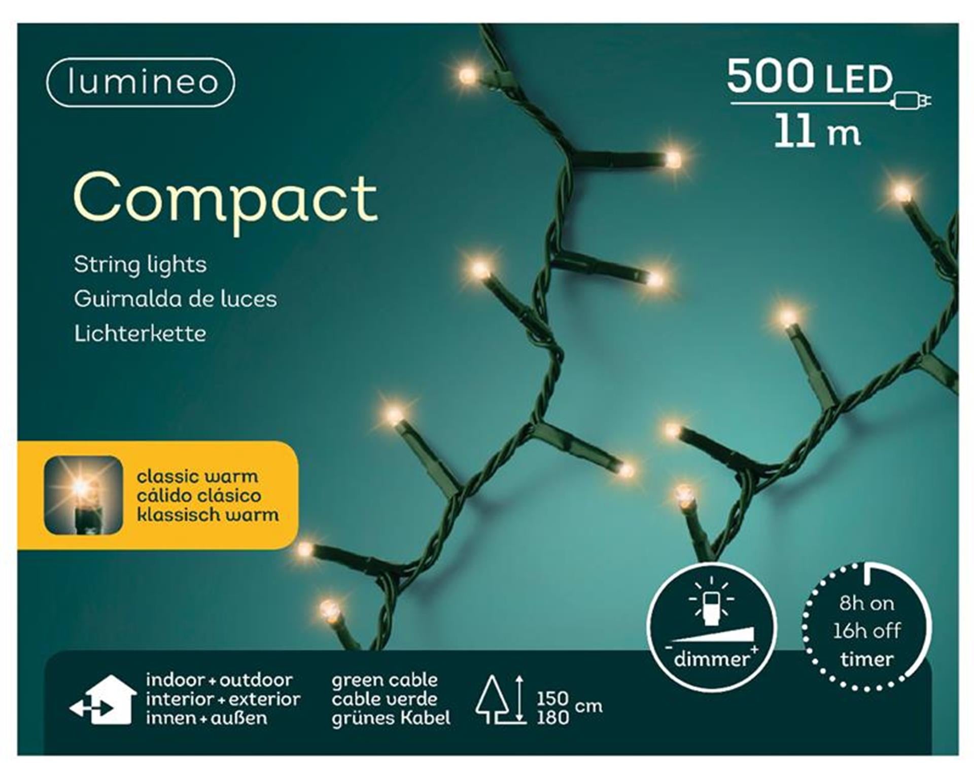 Lumineo Lumières de Noël compactes 500l classicwar