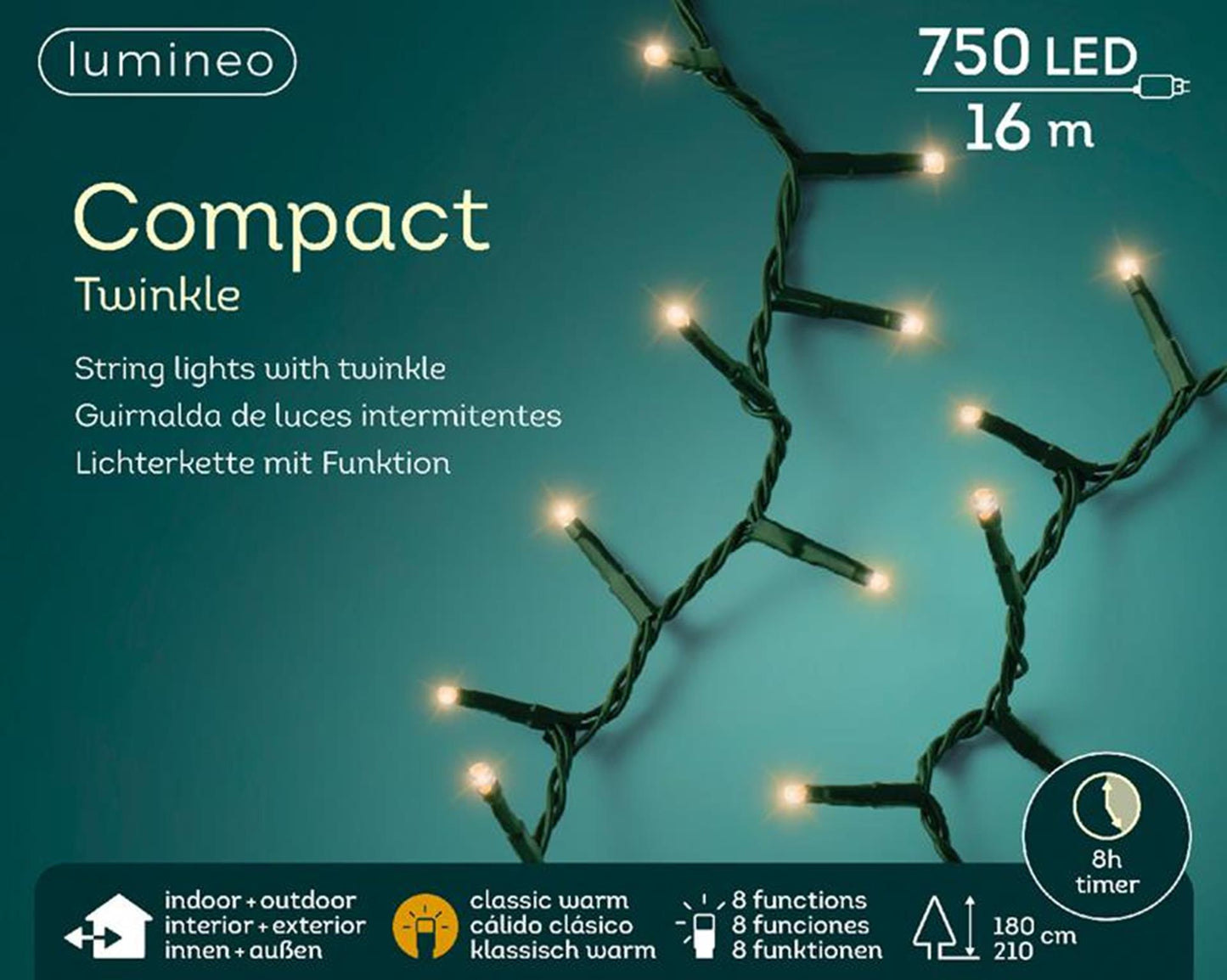 Lumineo Lumières de Noël compactes scintillantes 750l