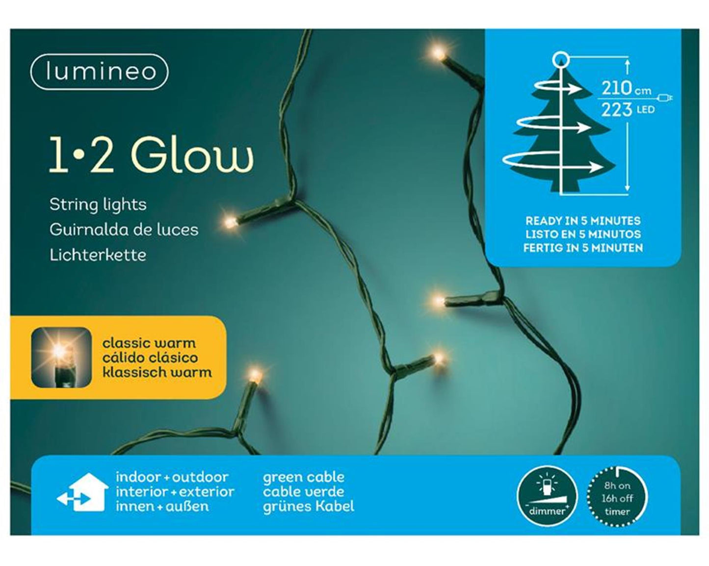 Lumières de Noël Lumineo 1-2 lueur 210cm 223xLED