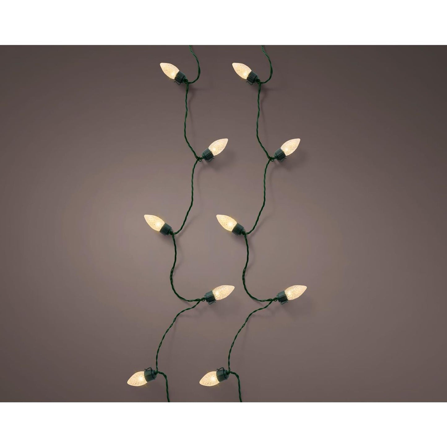 Lumineo LED éclairage de sapin de Noël vintage 8 fonctions effet scintillant 50LED 980cm vert or doux