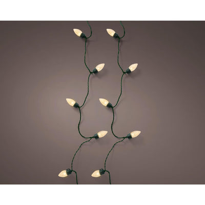Lumineo LED éclairage de sapin de Noël vintage 8 fonctions effet scintillant 50LED 980cm vert or doux