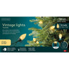 Lumineo LED éclairage de sapin de Noël vintage 8 fonctions effet scintillant 50LED 980cm vert or doux