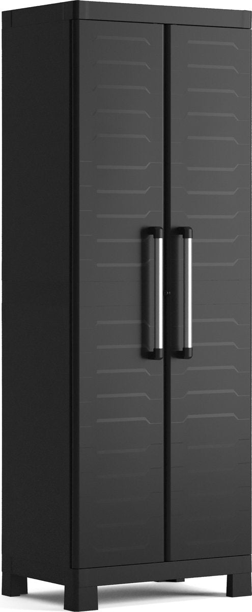 Keter meuble de rangement detroit - polyvalent - 3 étagères - 45x65x182cm - noir