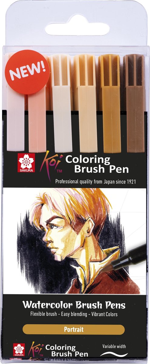 Sakura • ensemble de stylos pinceaux à colorier koi 6 portrait