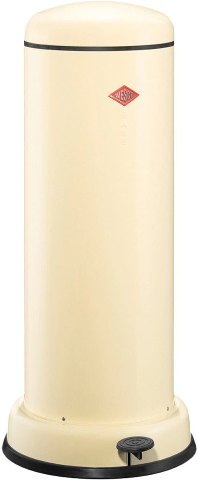 Wesco grande poubelle baseboy avec fermeture en douceur | 30 litres | métal - amande | poubelle à pédale