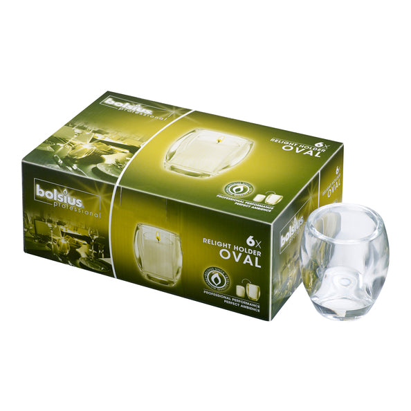 Bolsius support de recharge professionnel ovale transparent (6 pièces)