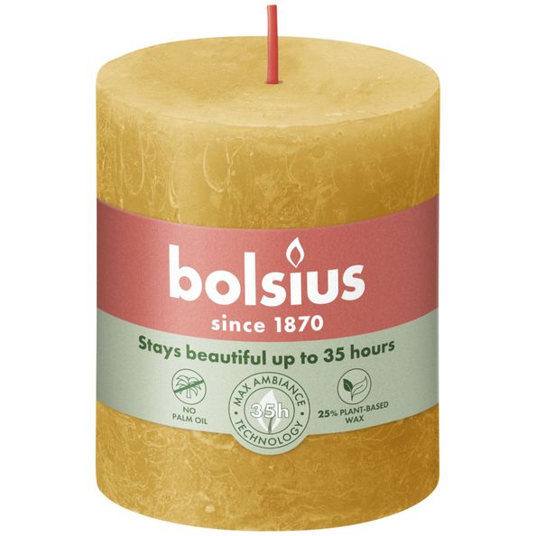 Bolsius Bolsius Stollen Shine 4 St Rustic 80x68 mm Honey Jaune