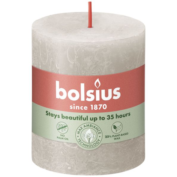 Bolsius Bolsius Stollen Shine 4 St Rustic 80x68 mm Sable Gris