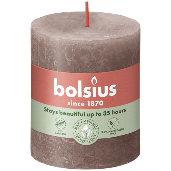 Bolsius Bolsius Stollen Shine 4 St rustique 80x68 mm rustique taupe