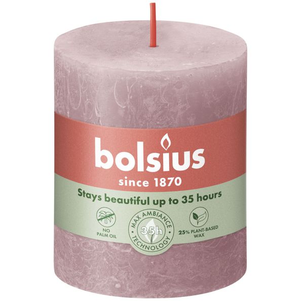 Bolsius Bolsius Stollen Shine 4 St rustique 80x68 mm Rose