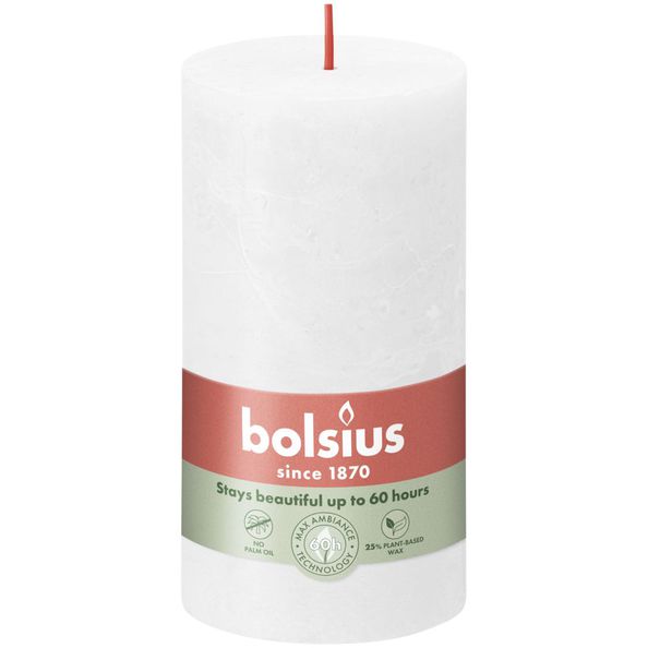 Bolsius Bolsius Stollen Shine 4 St Rustic 130x68 mm Nuageux blanc