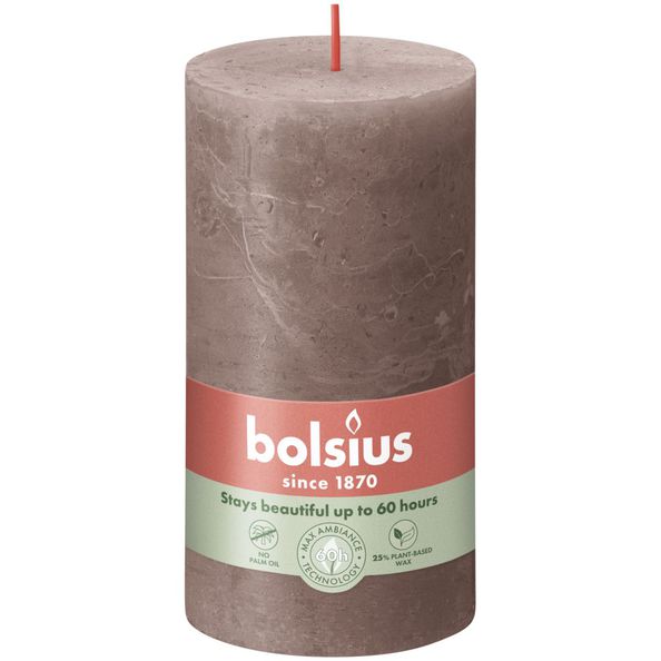 Bolsius Bolsius Stollen Shine 4 St Rustic 130x68 mm rustique taupe