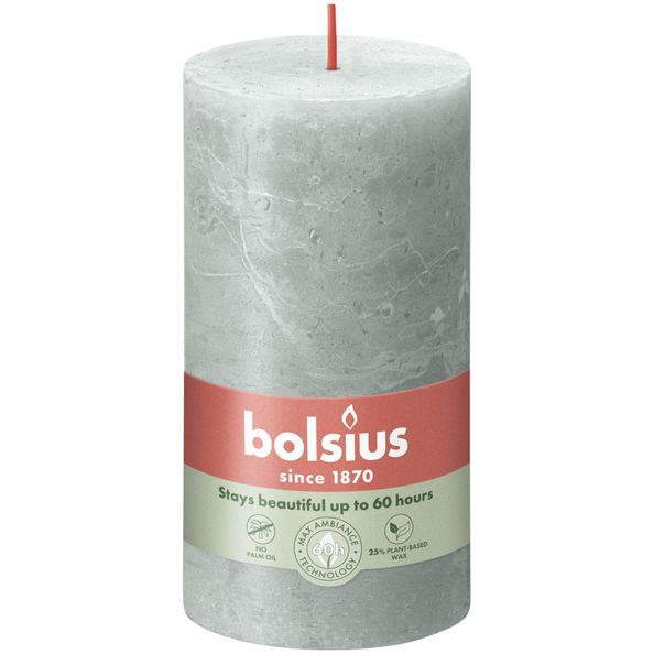 Bougie pilier rustique Bolsius vert jade ø68x130 mm 60 heures (4 pièces)