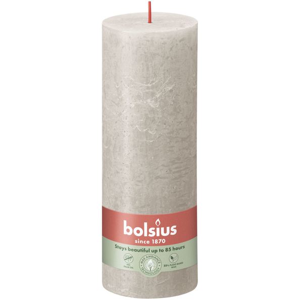Bolsius Bolsius Stollen Shine 4 St Rustiek 190x68 mm Sandy Grey