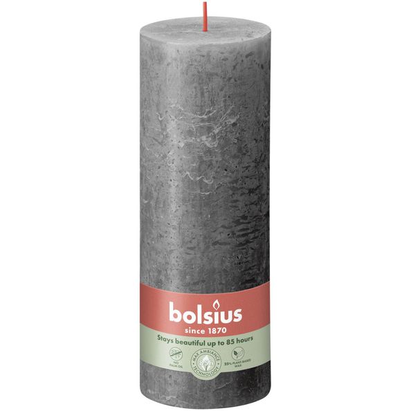 Bolsius Bolsius Stollen Shine 4 St Rustiek 190x68 mm Storm Grey