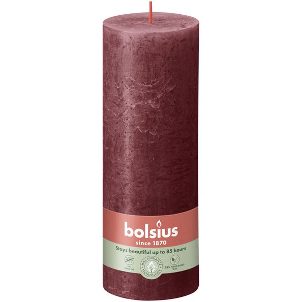Bolsius Bolsius Stollen Shine 4 St Rustic 190x68 mm Velvet rouge