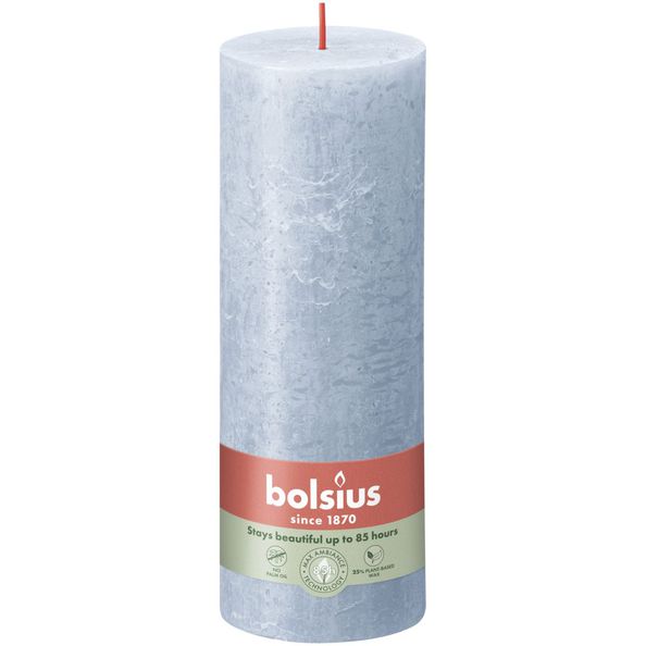 Bougie pilier rustique Bolsius bleu ciel ø68x190 mm 85 heures (4 pièces)