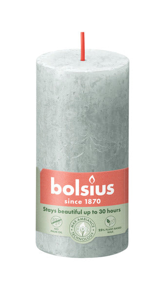 Bougie bloc rustique Bolsius vert jade ø50x100 mm 30 heures (8 pièces)
