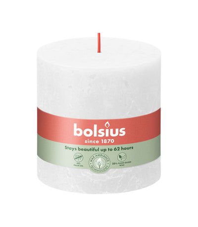 Bolsius Bolsius Stollen Shine 3 St Rustic 100x100 mm Cloufy White