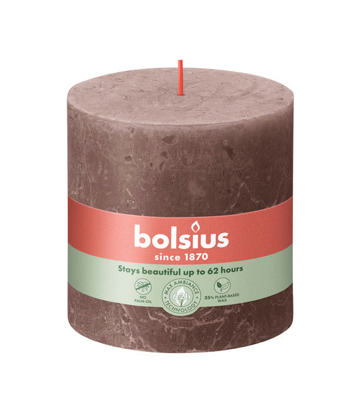 Bolsius Bolsius Stollen Shine 3 St Rustic 100x100 mm rustique taupe