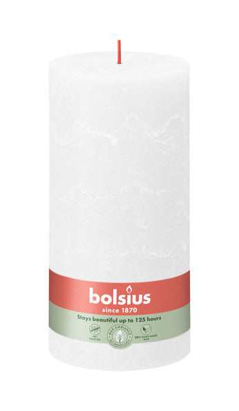 Bougie pilier rustique Bolsius blanc nuageux ø100x200 mm 125 heures (4 pièces)