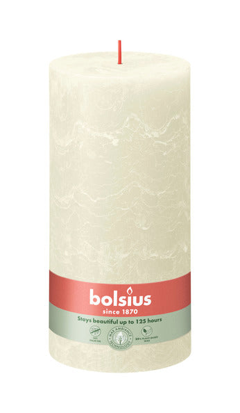 Bougie bloc rustique Bolsius perle douce ø100x200 mm 125 heures (4 pièces)