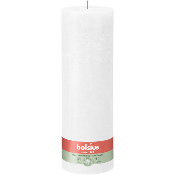 Bougie pilier rustique Bolsius blanc nuageux ø100x300 mm 200 heures (4 pièces)