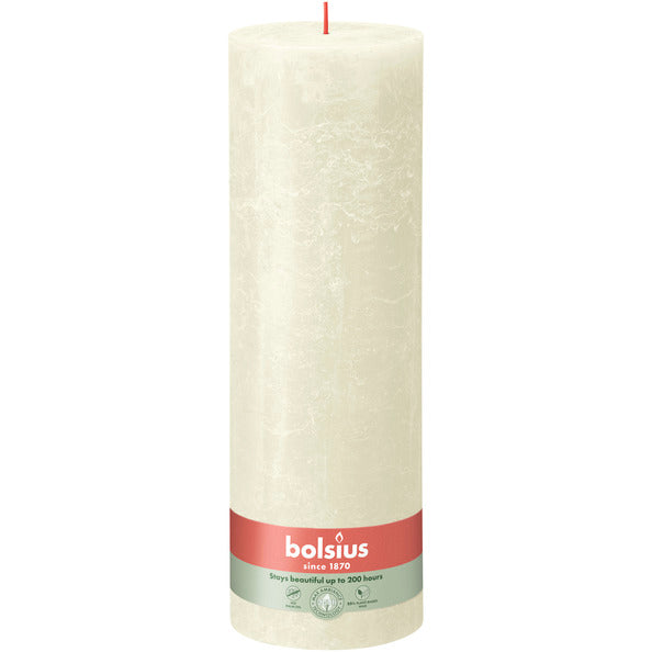 Bougie pilier rustique Bolsius perle douce ø100x300 mm 200 heures (4 pièces)