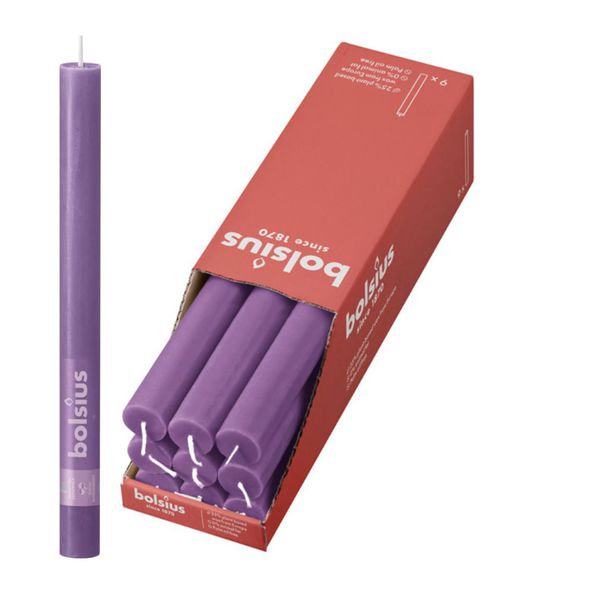 Bougie de table rustique Bolsius violette