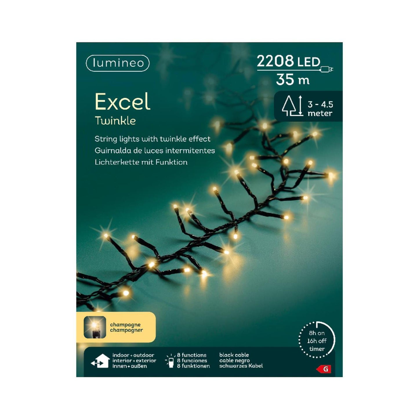Lumineo excel twinkle 2208 led champagne