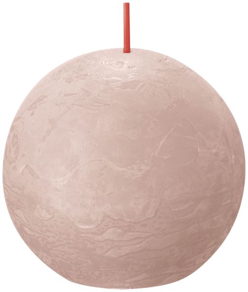Bougie boule rustique Bolsius rose brumeux ø76 mm 25 heures (6 pièces)