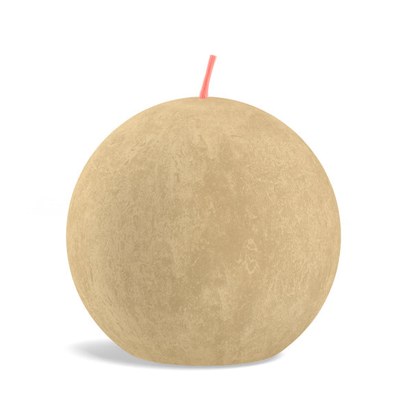 Bougie boule rustique Bolsius avoine beige ø76 mm 25 heures (6 pièces)
