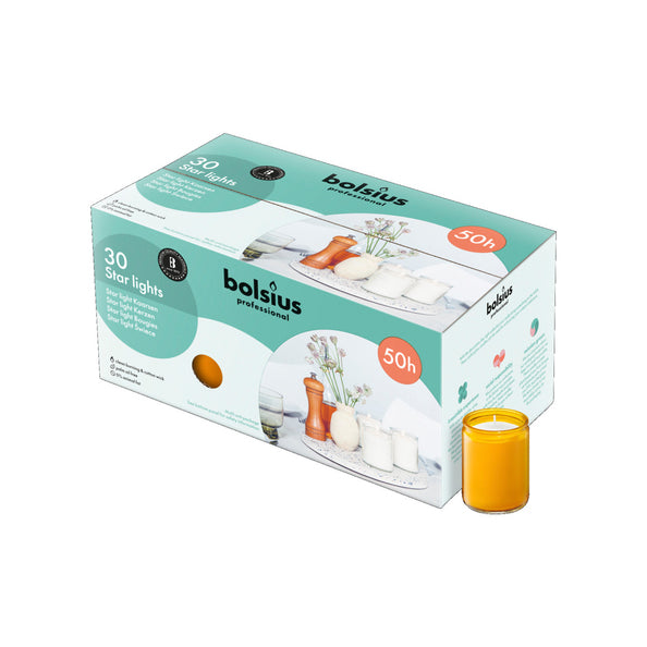 Bolsius starlights ambre ø68x82 mm 50 heures (30 pièces)