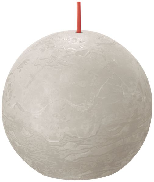 Bougie boule rustique Bolsius gris sable ø76 mm 25 heures (6 pièces)