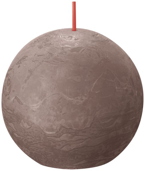 Bougie boule rustique Bolsius taupe rustique ø76 mm 25 heures (6 pièces)