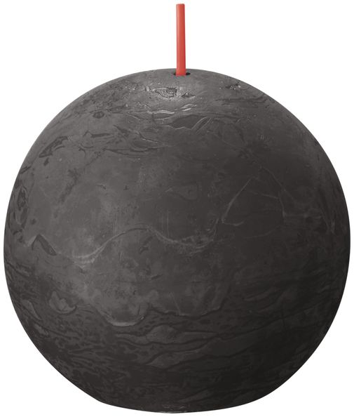Bougie boule rustique Bolsius gris orageux ø76 mm 25 heures (6 pièces)